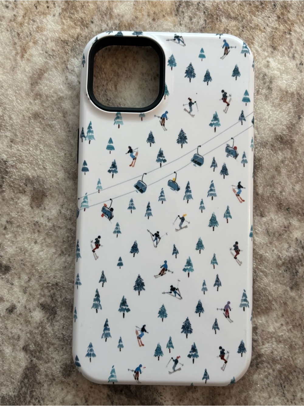 Casely iPhone 15 plus Ski Pattern White Phone Case - Unbranded